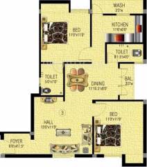 Zam Glance (2BHK+2T (1,074 sq ft) 1074 sq ft)