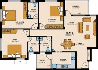 Ramky Elysium (3BHK+3T (1,588 sq ft) 1588 sq ft) Ramky Elysium (3BHK+3T (1,588 sq ft) 1588 sq ft)