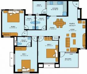 Ramky Elysium (3BHK+3T (1,595 sq ft) 1595 sq ft) Ramky Elysium (3BHK+3T (1,595 sq ft) 1595 sq ft)