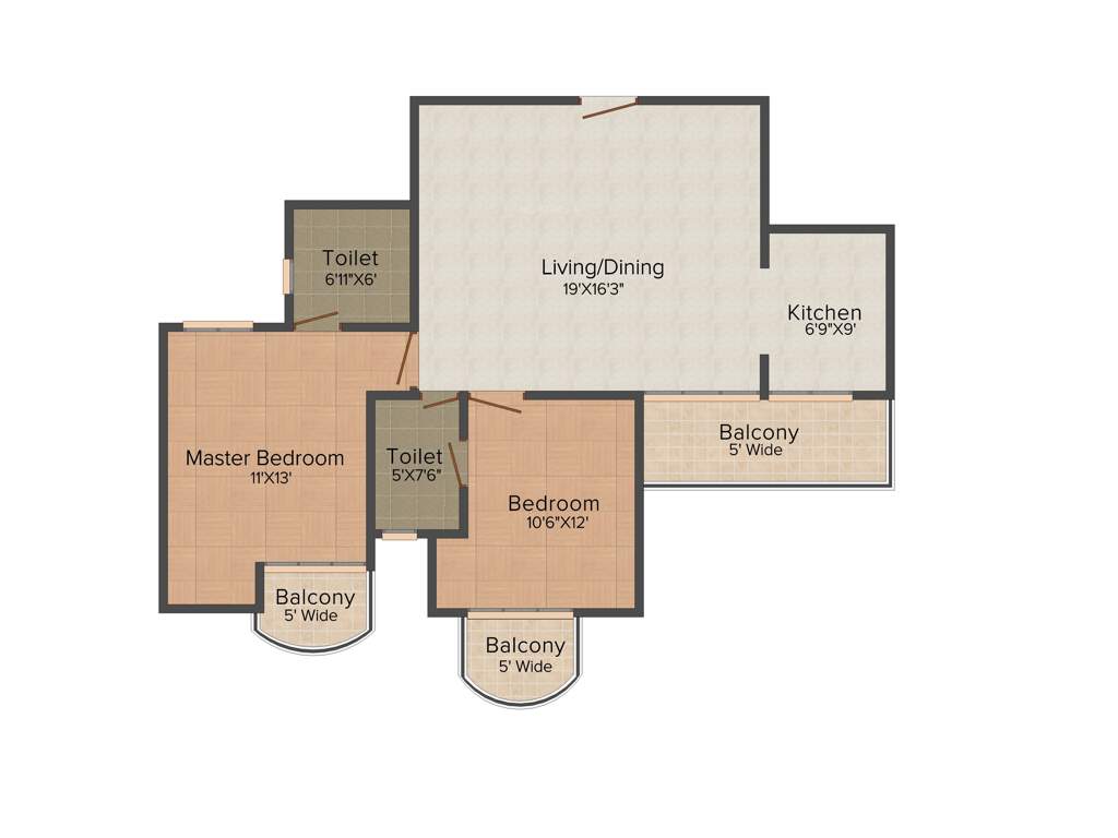 RMS Signature Residency (2BHK+2T (1,188 sq ft) 1188 sq ft)
