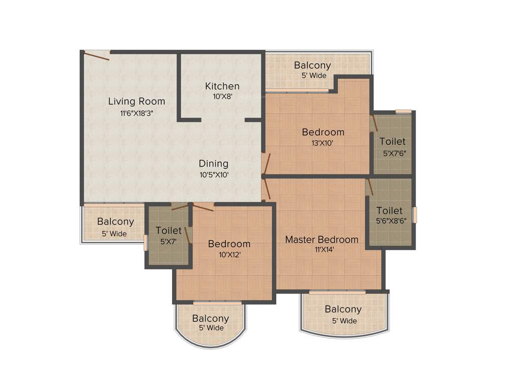 RMS Signature Residency (3BHK+3T (1,531 sq ft) 1531 sq ft)
