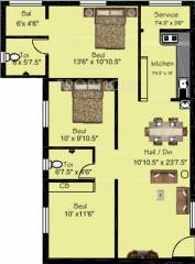 KVM Swarnabhoomi (2BHK+2T (1,106 sq ft) 1106 sq ft) KVM Swarnabhoomi (2BHK+2T (1,106 sq ft) 1106 sq ft)