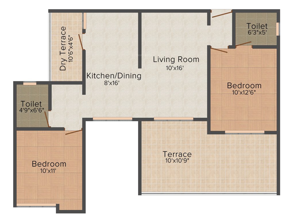 Paramount Altissimo (2BHK+2T (1,174 sq ft) 1174 sq ft)