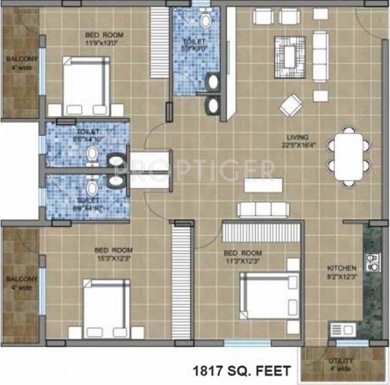 Kumaraswamy Layout Apartments For Sale | 1817 sq ft 3 bhk 3t apartment for sale in shyam ambika Kumaraswamy Layout Apartments For Sale | 1817 sq ft 3 bhk 3t apartment for sale in shyam ambika