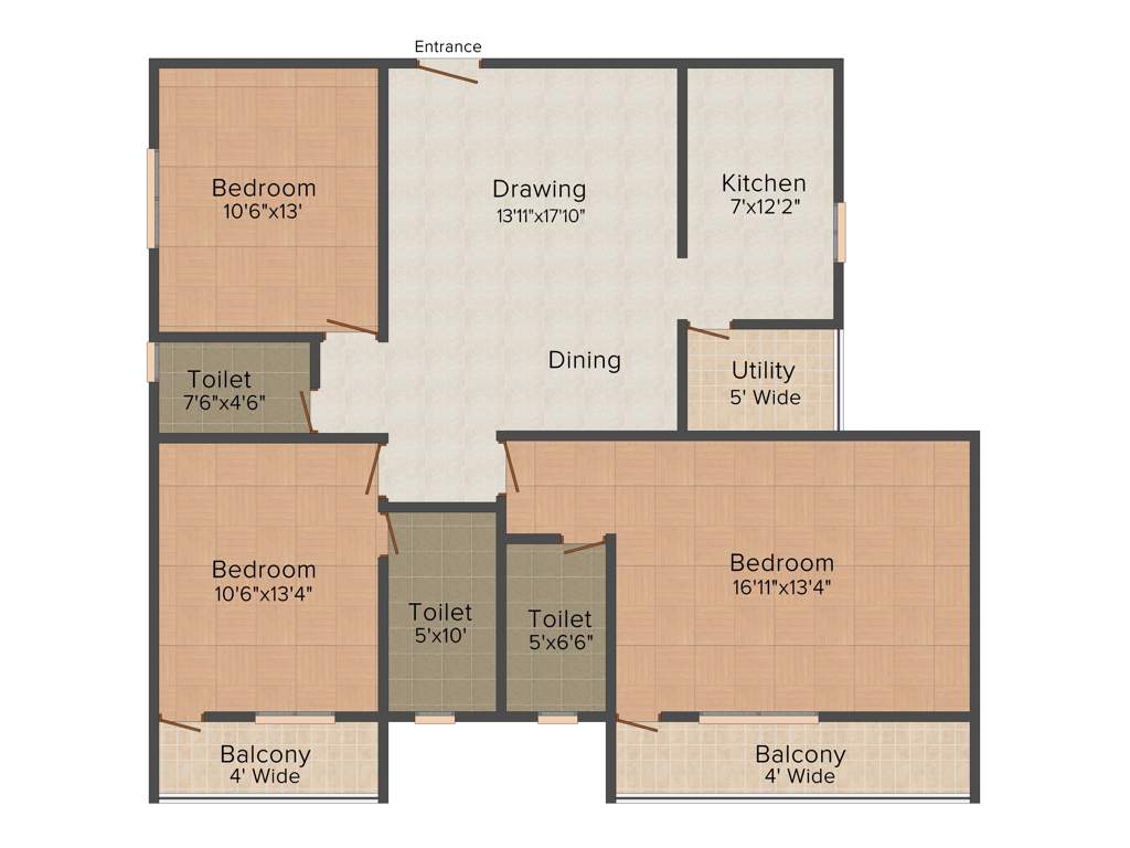 Shyam Ambika (3BHK+3T (1,650 sq ft) 1650 sq ft)