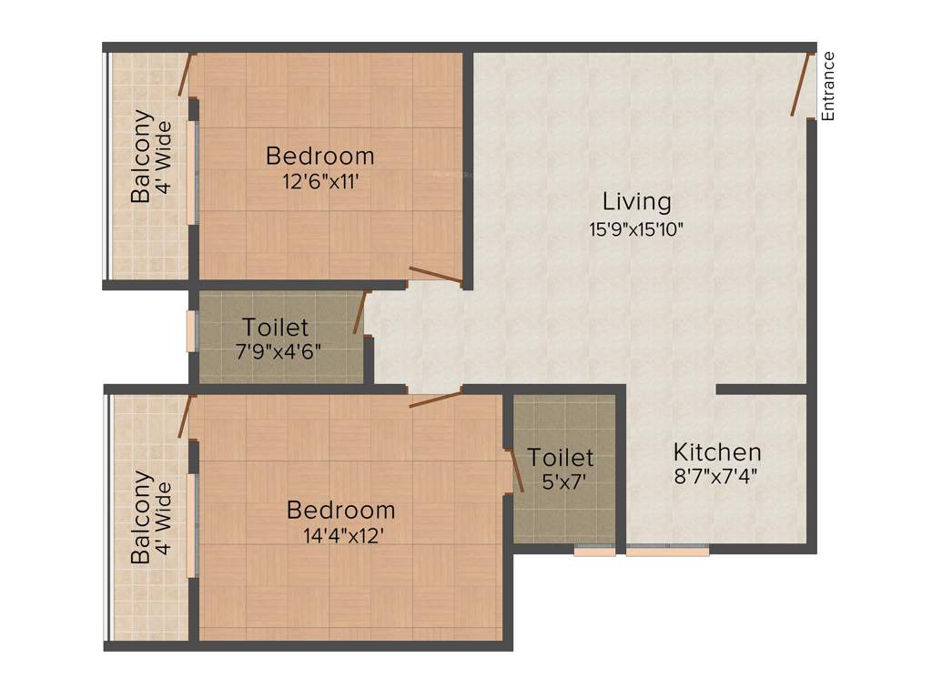 Shyam Ambika (2BHK+2T (1,121 sq ft) 1121 sq ft)