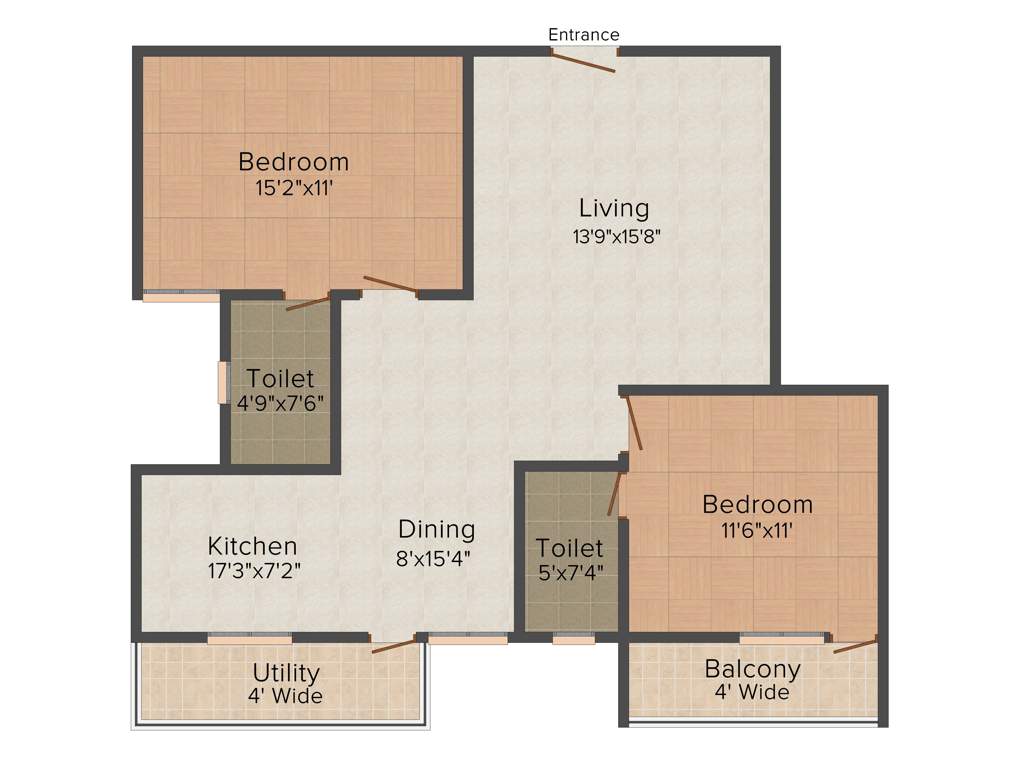 Shyam Ambika (2BHK+2T (1,242 sq ft) 1242 sq ft)