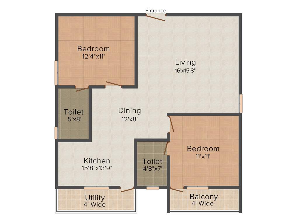 Shyam Ambika (2BHK+2T (1,233 sq ft) 1233 sq ft)