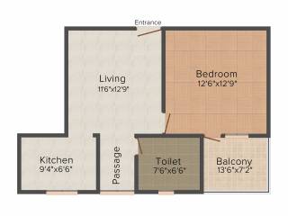 Shyam Ambika (1BHK+1T (745 sq ft) 745 sq ft)