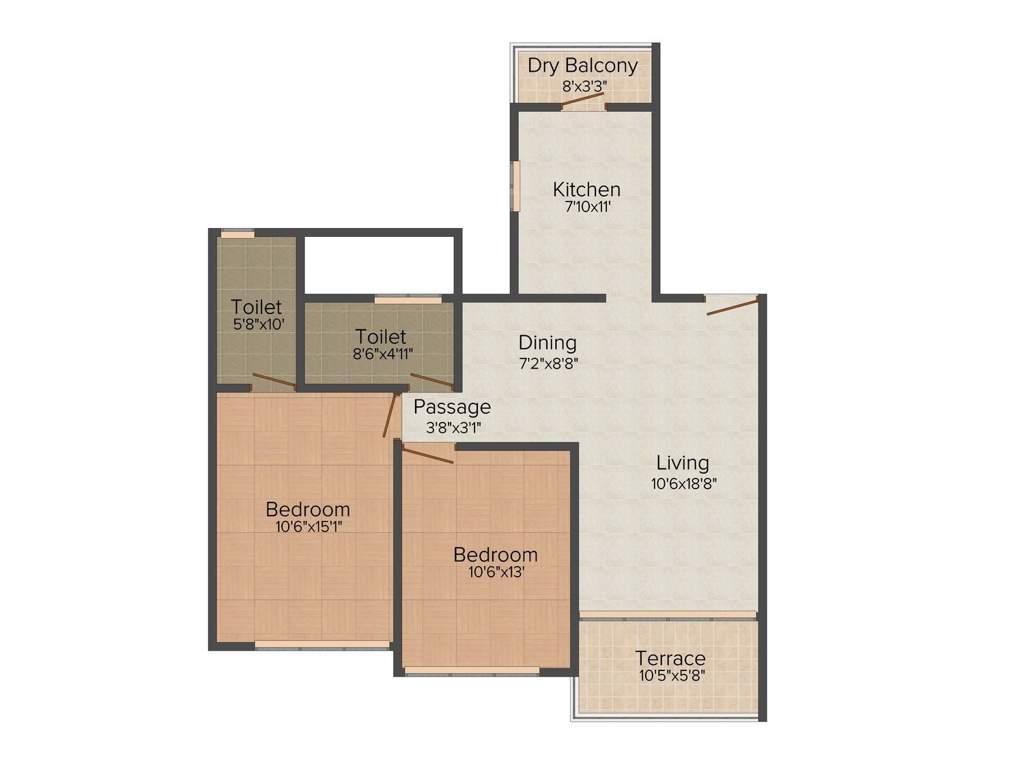 Kohinoor City (2BHK+2T (1,241 sq ft) 1241 sq ft)