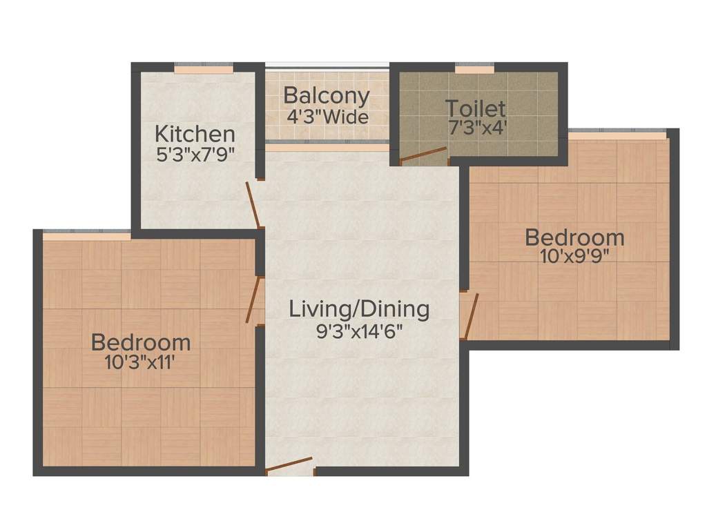 Vinayak Cosmopolis (2BHK+2T (651 sq ft) 651 sq ft)