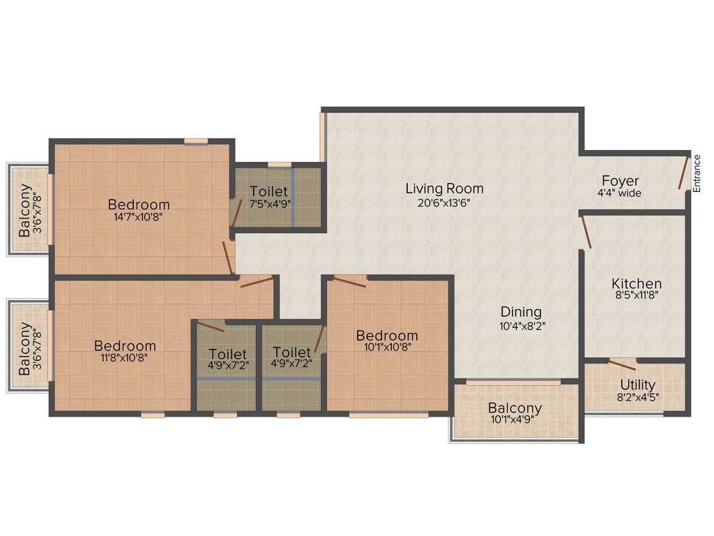 Samson Selene (3BHK+3T (1,636 sq ft) 1636 sq ft)