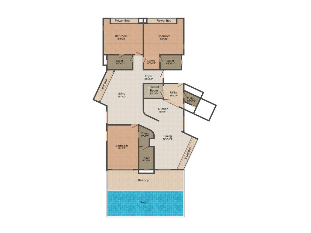 Olympia Reflection Sky Homes (3BHK+4T (3,600 sq ft)   Servant Room 3600 sq ft)