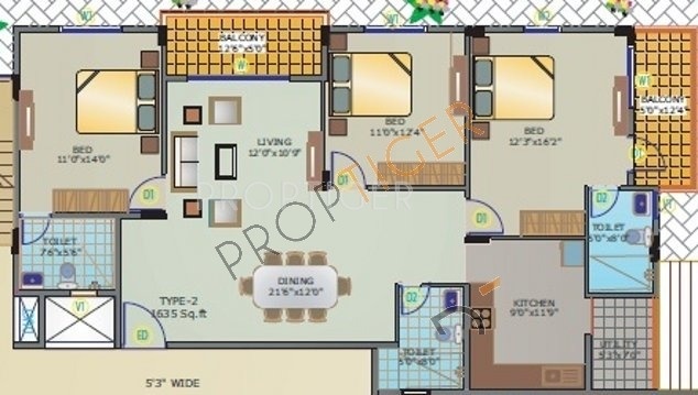 Siri Habitat (3BHK+3T (1,635 sq ft) 1635 sq ft) Siri Habitat (3BHK+3T (1,635 sq ft) 1635 sq ft)