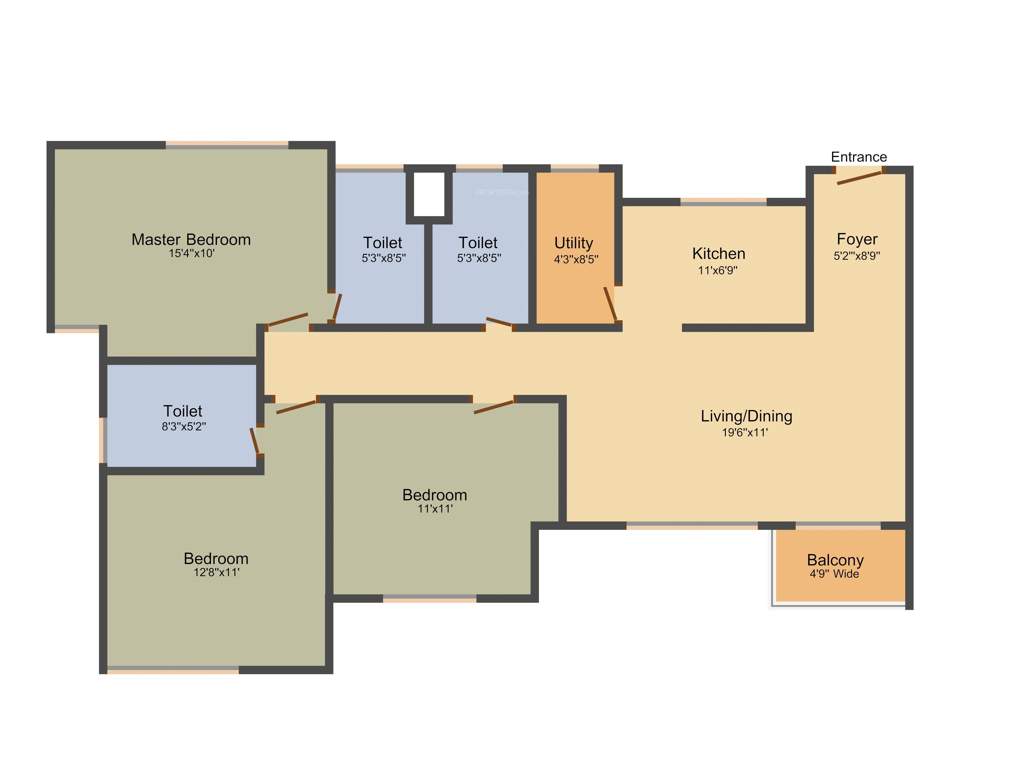 Elita Garden Vista Phase 2 (3BHK+3T (1,215 sq ft) 1215 sq ft)