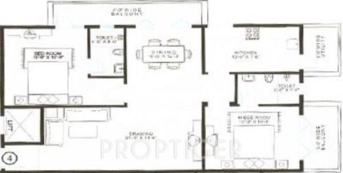 SRI Fortune Pride (2BHK+2T (1,400 sq ft) 1400 sq ft)