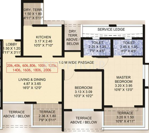 Bhandari 7 Plumeria Drive (2BHK+2T (1,057 sq ft) 1057 sq ft)