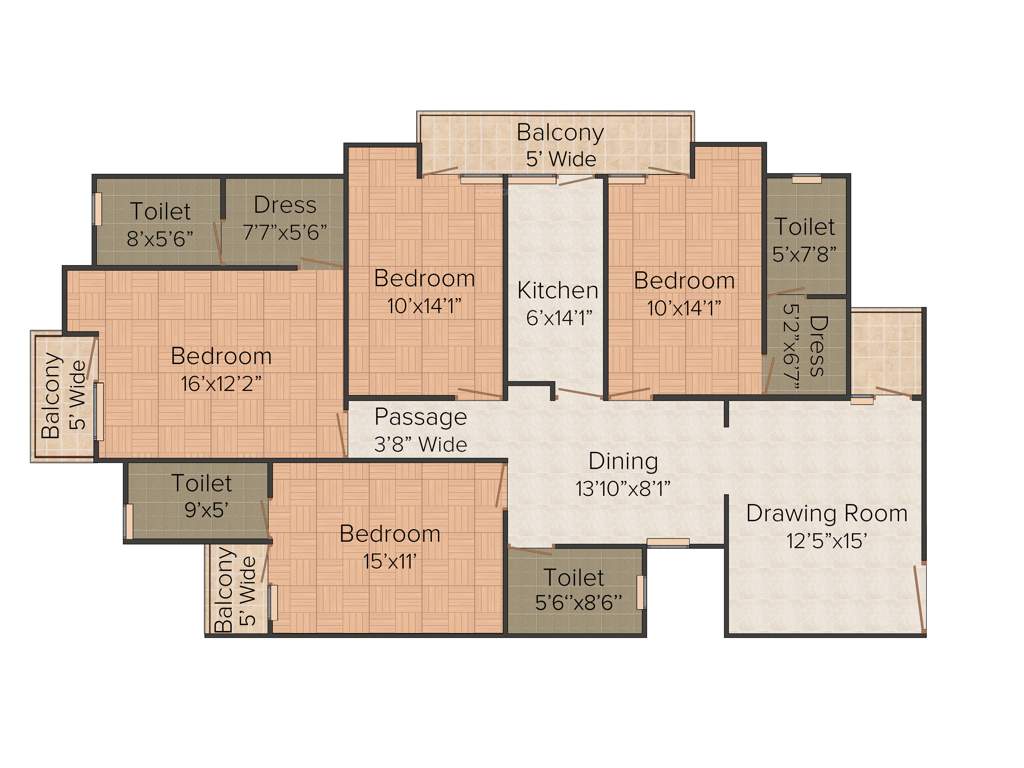 Rudra Real Estate Heights 4BHK+4T (2,130 sq ft)