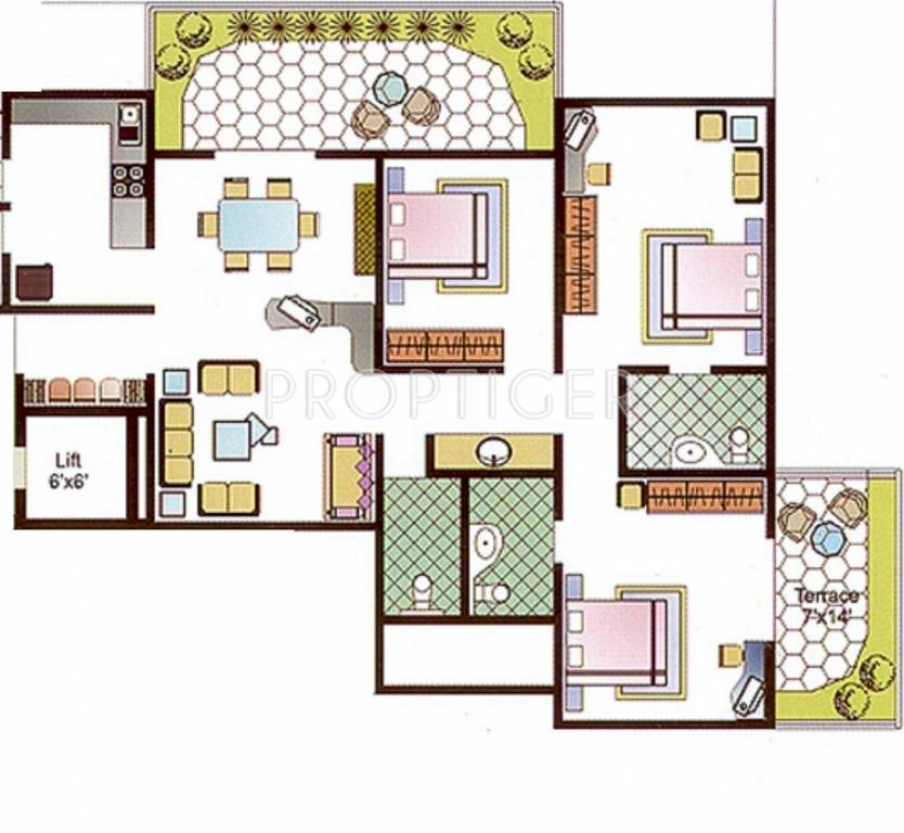 Panama SLK Heights (3BHK+3T (1,605 sq ft) 1605 sq ft) Panama SLK Heights (3BHK+3T (1,605 sq ft) 1605 sq ft)