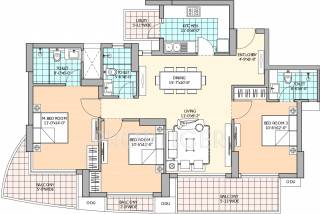 M3M Marina (3BHK+3T (1,900 sq ft) 1900 sq ft)