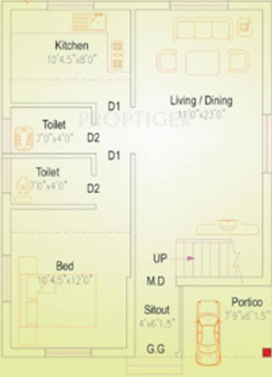 Lavanyaa Emerald County (3BHK+4T (1,215 sq ft) 1215 sq ft)