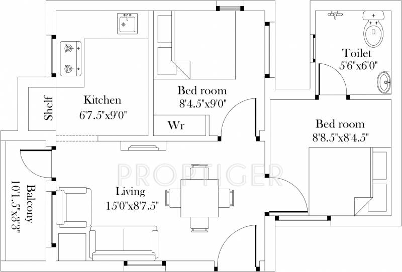 Annai Avalon (2BHK+1T (560 sq ft) 560 sq ft)