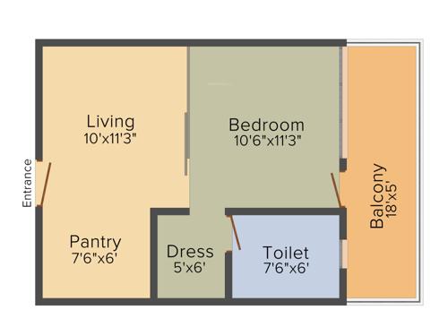 Skyline Grand Mega Suites (1BHK+1T (690 sq ft) 690 sq ft)