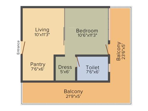 Skyline Grand Mega Suites (1BHK+1T (830 sq ft) 830 sq ft)