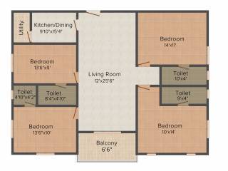 Cubix Rishi and Swarna Classic (4BHK+4T (1,700 sq ft)   Pooja Room 1700 sq ft) Cubix Rishi and Swarna Classic (4BHK+4T (1,700 sq ft)   Pooja Room 1700 sq ft)