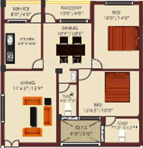 Priya Apsaraa (2BHK+2T (1,020 sq ft) 1020 sq ft)