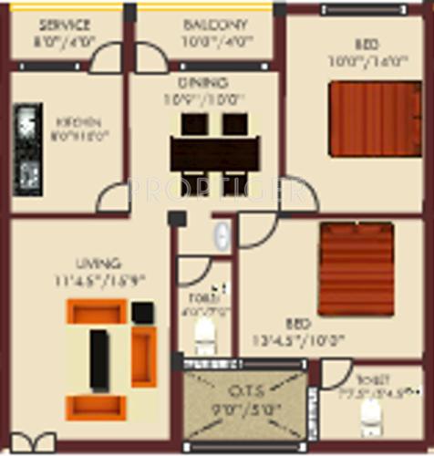 Priya Apsaraa (2BHK+2T (1,010 sq ft) 1010 sq ft)