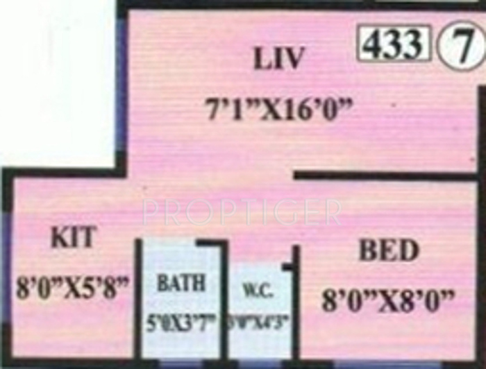 Raj Sai Krishna Palace (1BHK+1T (433 sq ft) 433 sq ft)