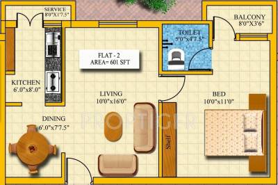 Jass Brindhavan (1BHK+1T (601 sq ft) 601 sq ft) Jass Brindhavan (1BHK+1T (601 sq ft) 601 sq ft)