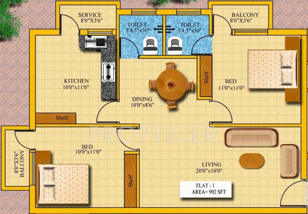 Jass Brindhavan (2BHK+2T (992 sq ft) 992 sq ft) Jass Brindhavan (2BHK+2T (992 sq ft) 992 sq ft)