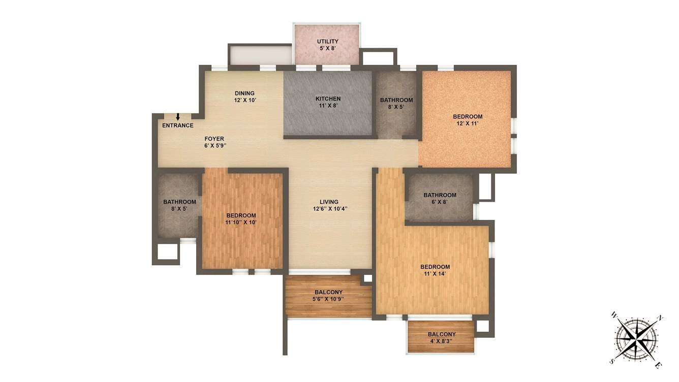 Ardente Pine Grove (3BHK+3T (1,640 sq ft) 1640 sq ft)