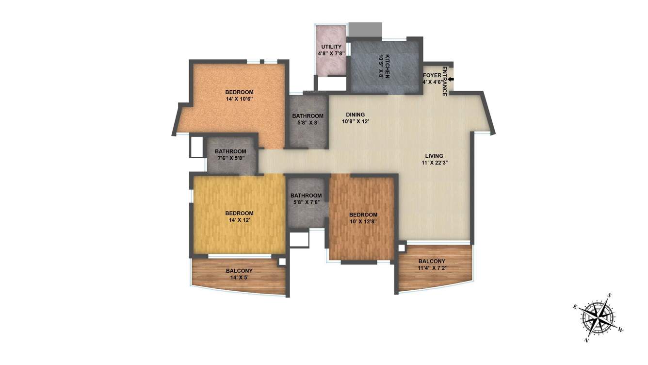 Ardente Pine Grove (3BHK+3T (1,906 sq ft) 1906 sq ft)