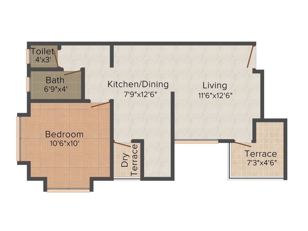 Vignesh Vertex 1BHK+1T (652 sq ft)