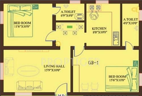 Amman Giri Bala Homes (2BHK+2T (995 sq ft) 995 sq ft)