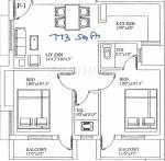 Madhav AVM Avenue 2nd Street (2BHK+2T (773 sq ft) 773 sq ft)