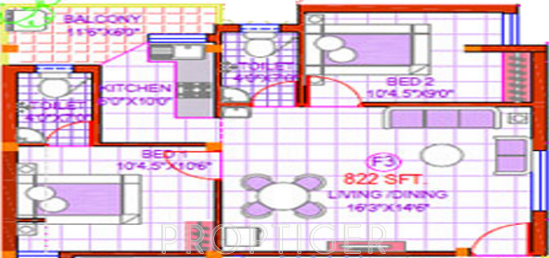 Brownstone Citrine (2BHK+2T (822 sq ft) 822 sq ft) Brownstone Citrine (2BHK+2T (822 sq ft) 822 sq ft)