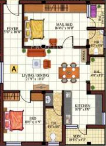 Chola Mathura Homes (2BHK+2T (1,142 sq ft) 1142 sq ft)