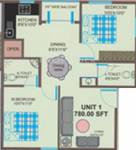 Keystone Sri Sai Residency (2BHK+2T (780 sq ft) 780 sq ft)