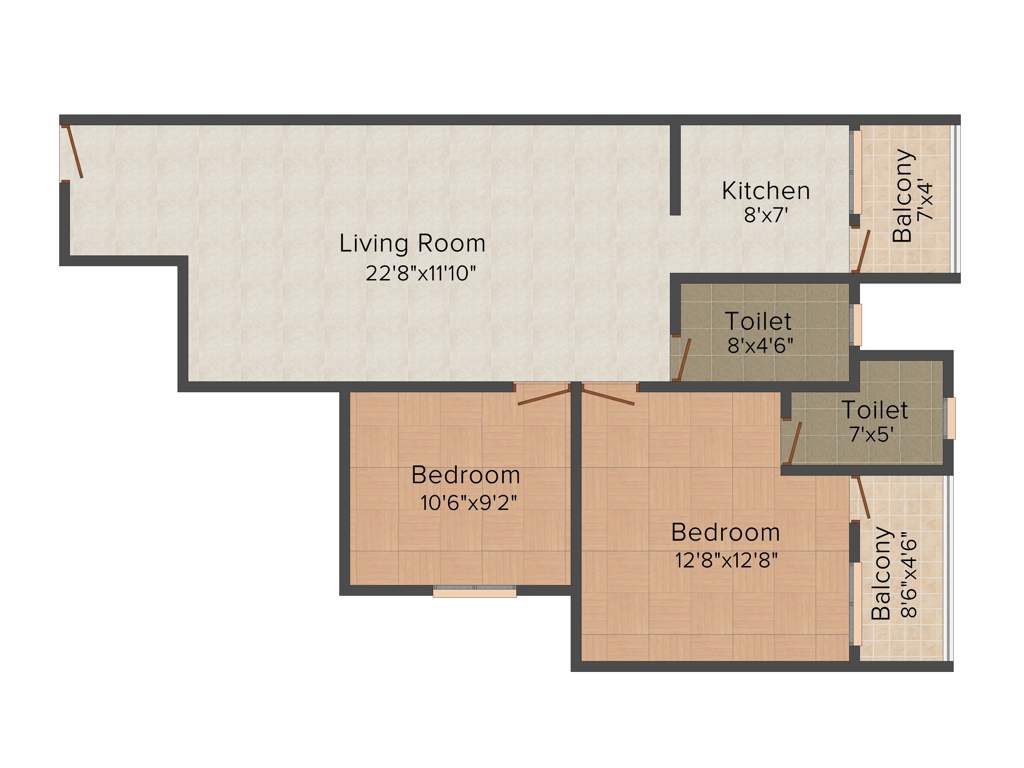 Keystone White House (2BHK+2T (1,040 sq ft) 1040 sq ft)