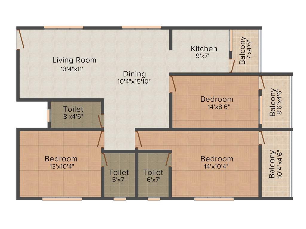 Keystone White House (3BHK+3T (1,425 sq ft) 1425 sq ft)