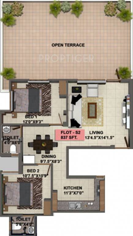 Brownstone Spinal (2BHK+2T (837 sq ft) 837 sq ft) Brownstone Spinal (2BHK+2T (837 sq ft) 837 sq ft)