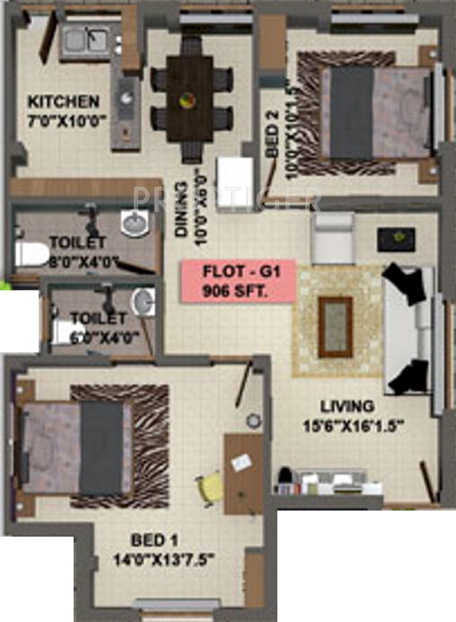 Brownstone Spinal (2BHK+2T (906 sq ft) 906 sq ft) Brownstone Spinal (2BHK+2T (906 sq ft) 906 sq ft)
