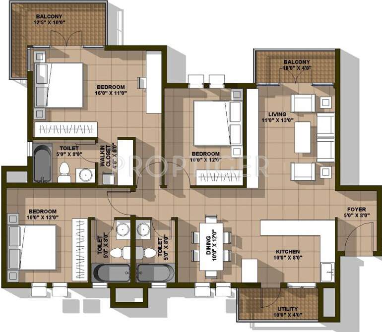 Ardente Wind Song (3BHK+3T (1,780 sq ft) 1780 sq ft)