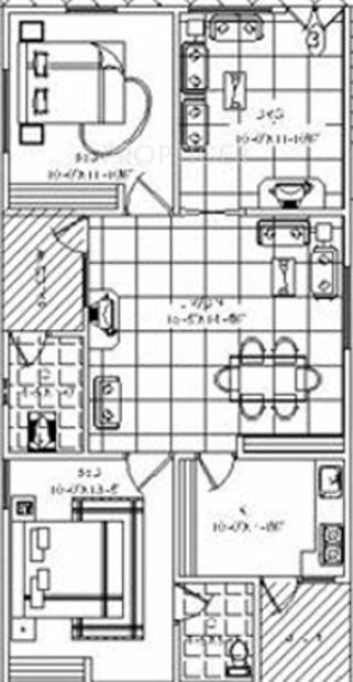 Maram Meghana Residency Floor Plan (2BHK+1T)