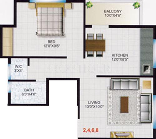 Ojas Avenue (1BHK+1T (680 sq ft) 680 sq ft)