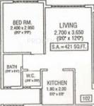 Raj Sagar Apartment (1BHK+1T (421 sq ft) 421 sq ft)